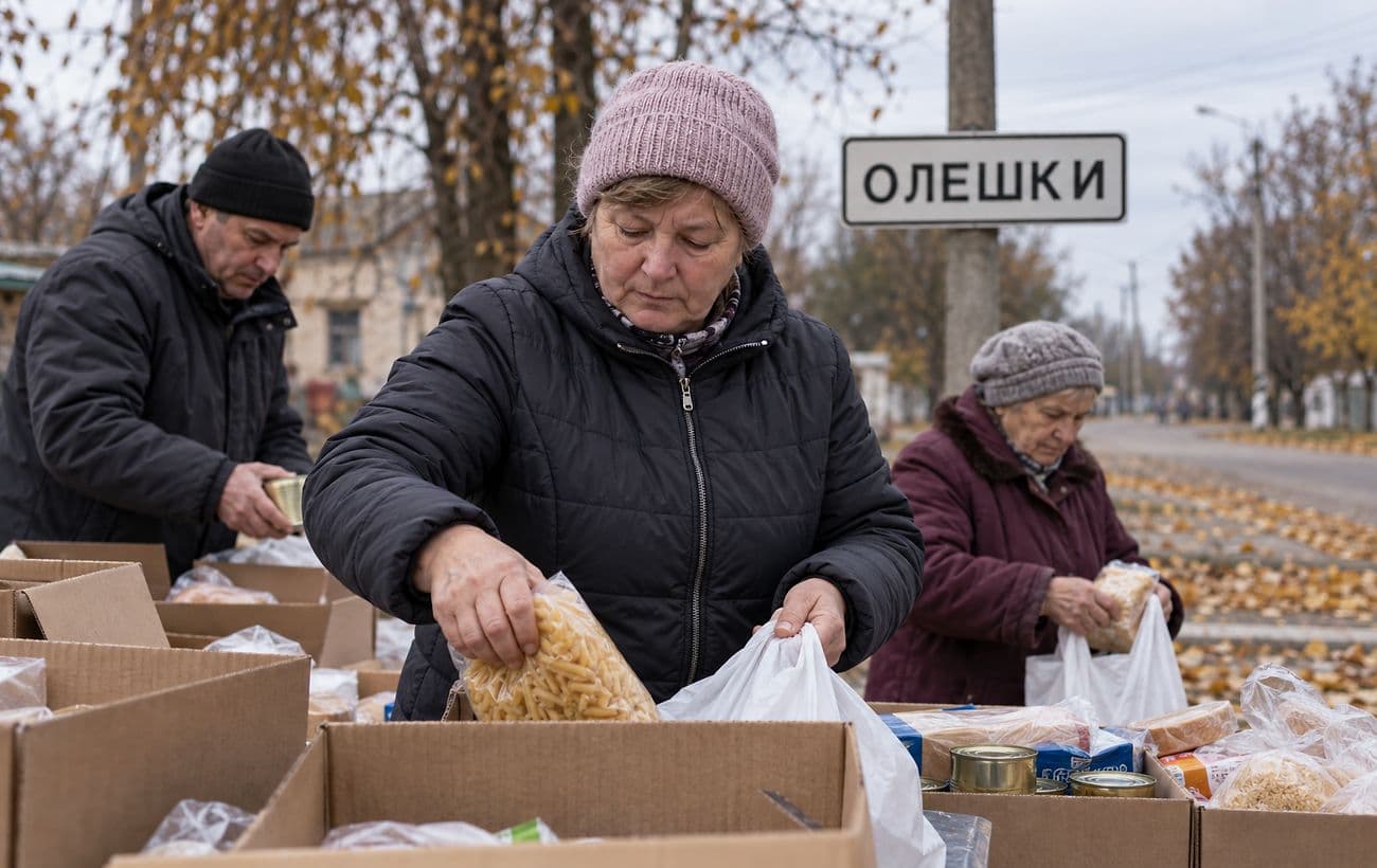 В окуповані Олешки вдруге доставили майже 4 тонни гуманітарної допомоги